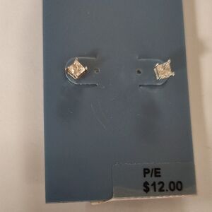 Nine West Silver Square Stud Earrings